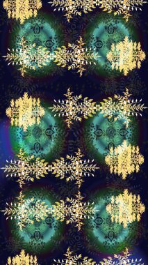 Kış. Raster resim. Renkli arka plan üzerinde izole suluboya kar taneleri. Kış sembolü.