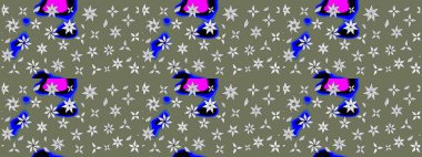 Çiçekli yumuşak bir eskiz şekli. Raster çiçekleri klasik tarzda çizilmiş. Yumuşak, yeşil renkli bahar çiçekleri. Raster illüstrasyonu.