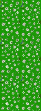 Çiçek ve yapraklı karalama şeklinde Raster çiçek deseni. Yumuşak, yeşil ve nötr renklerde bahar çiçekleri. Raster illüstrasyonu.