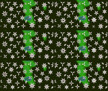 Hint süsü. Çizim kalıbı. Gri renklerde. Renkli süs kenarı. Çiçek duvar kağıdı. Raster illüstrasyonu.