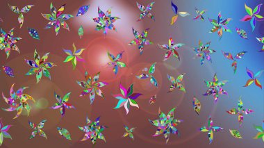 Modaya uygun kumaş deseni. Düz Çiçek Elementleri Tasarımı. Sevimli çiçek raster deseni. Renkli Yaz Teması çizim şablonu.