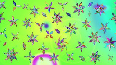 Çiçek yeşili eskiz deseni. Raster çiçek izi. Klasik taslak çizimi.