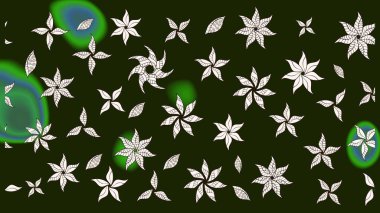 Asya tekstil tarzında. Raster illüstrasyonu. Gri renkli çiçekler. Raster illüstrasyonu. Çiçek desenini çiz.