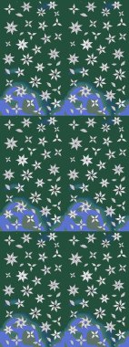 Küçük çiçekte güzel bir desen. Küçük renkli çiçekler. Çiçekli yaz çiçekleri. Moda baskıları için zarif bir şablon. Robot resim. Motley illüstrasyonu.