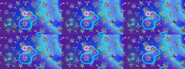 Çiçekler suluboya eskiz deseni. Raster Stili kumaş deseni.