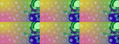 Raster illüstrasyonu. Çiçekli karalama şeklinde Raster çiçek deseni. Tarafsız renklerde yaz çiçekleri.