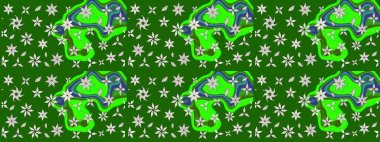 Nazikçe, güzel çiçek arkaplanı. Yeşil renkli çiçekler. Raster çiçek desenli ve çiçekli..