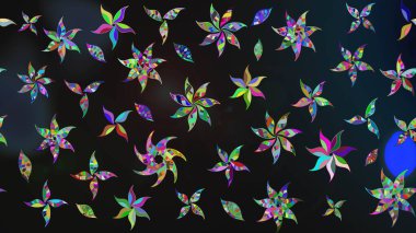 Raster illüstrasyonu. Çiçekli karalama şeklinde Raster çiçek deseni. Gri renkte bahar çiçekleri..