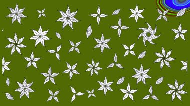 Düz Çiçek Elementleri Tasarımı. Zentangle soyut çiçekleri. Raster illüstrasyonu. Renkli Bahar Teması eskiz kalıbı. Güzel kumaş deseni. Çiçek tozu..