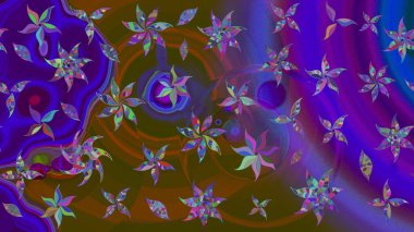 Çiçek duvar kağıdı. Mor renklerde. Çizim kalıbı. Raster illüstrasyonu. Renkli süs kenarı. Hint süsü..