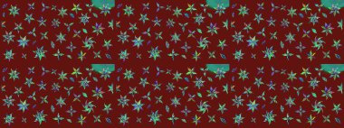 Raster illüstrasyonu. Kırmızı renkte çiçekler. Çizim çiçek deseni duvar kağıdı için kullanılabilir.