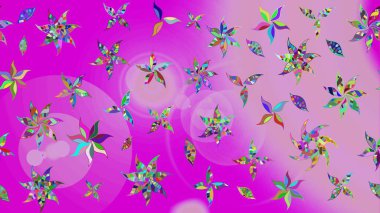 Mor renkte çiçekler. Raster illüstrasyonunda çiçek deseni çizimi.