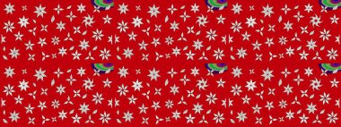 Eskiz klasiği. Raster Şirin kumaş deseni. Renkli Bahar Teması eskiz kalıbı. Düz Çiçek Elementleri Tasarımı.