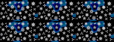 Siyah renkli çiçekler. Güzel çiçek deseni. Renkli Bahar Teması eskiz kalıbı. Düz Çiçek Elementleri Tasarımı.