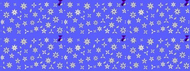 Elle çizilmiş çiçek desenli Raster çizimi. Çocuksu tasarım. Mavi arka planda. Tekstil, kumaş, ambalaj, hatıra defteri için güzel çiçek arkaplanı..