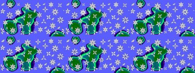 Renkli Bahar Teması eskiz kalıbı. Mavi renkli çiçekler. Güzel çiçek deseni. Düz Çiçek Elementleri Tasarımı.