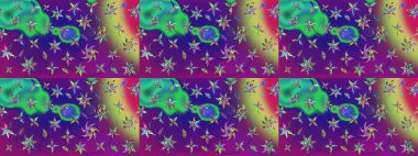 Çiçekli eskiz arkaplanı. Renkli Bahar Teması eskiz kalıbı. Düz Çiçek Elementleri Tasarımı. Çocuk stili.