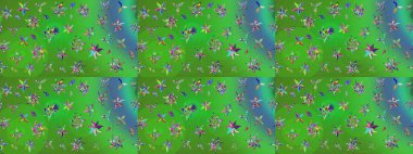 Renkli Bahar Teması eskiz kalıbı. Süslü kumaş deseni. Düz Çiçek Elementleri Tasarımı. Raster illüstrasyonunda çiçek deseni çizimi.