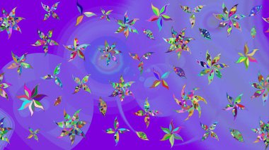 Renkli Yaz Temalı eskiz kalıbı. Mor renkli çiçekler. Düz Çiçek Elementleri Tasarımı. Raster illüstrasyonunda çiçek deseni çizimi.