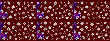 Çiçekli karalama şeklinde Raster çiçek deseni. Raster illüstrasyonu. Kibarca, bahar çiçekleri kırmızı renklerde.