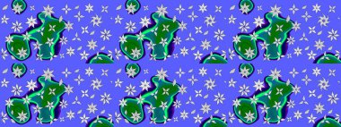 Renkli Bahar Teması eskiz kalıbı. Mavi renkli çiçekler. Güzel çiçek deseni. Düz Çiçek Elementleri Tasarımı.