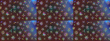 Tomurcukları papatya çiçekleri olan sevimli bir çiçek deseni. Kumaş, tekstil, duvar kağıdı baskısı için. Miles Fleur, süslü püslü bir süs. Eski usul. Raster illüstrasyonu. Taslak arkaplan.