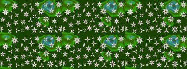 Parlak renkli çiçekli ve yeşil yapraklı harika bir çiçek deseni. Moda baskıları için zarif bir şablon. Halk tarzı. Modern çiçek arkaplanı.