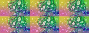 Renkli Yaz Temalı eskiz kalıbı. Güzel kumaş deseni. Düz Çiçek Elementleri Tasarımı. Yazdır. Güzel eskiz şekli. Raster çiçekli arka plan.