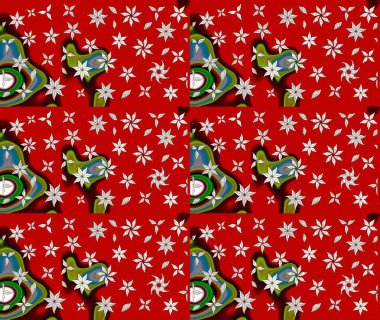 Süslü kumaş deseni. Raster deseni. Çiçekli çiçek deseni, suluboya..