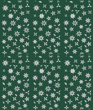 Yeşil renkli çiçekler. Raster illüstrasyonu. El çizimi çiçekli soyut çizim deseni.