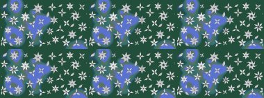 Yeşil çiçekli eskiz deseni, suluboya çiçek deseni, sevimli çiçek, duvar kağıdı, kart veya kumaş için fayanslı. Raster - stok.