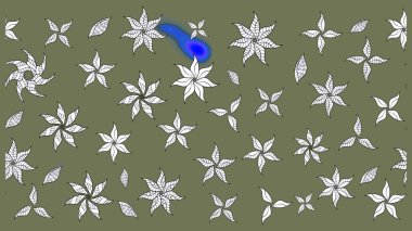 Güzel kumaş deseni. Renkli Yaz Temalı eskiz kalıbı. Raster Illustrasyon 'daki Çiçek Deseni' nin son moda çizimi. Düz Çiçek Elementleri Tasarımı.