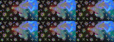 Üzerinde gri renkte karalamalar olan çiçek desenleri çiz. Raster illüstrasyonu.