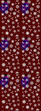 Kırmızı renkte çiçekler. Raster illüstrasyonu. Çiçek süslemeli çizim deseni.