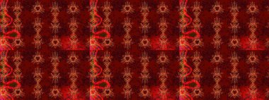 Raster illüstrasyonu. Noel ve yeni yıl moda baskıları için tatil tasarımı. Kar tanelerinin soyut arkaplanı olan şirin bir Noel arkaplanı. Kırmızı, kahverengi ve siyah kar taneleri. Renkler.