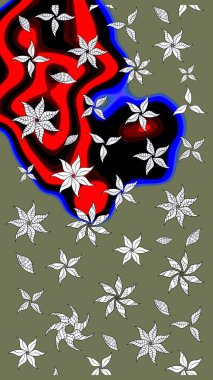 Çiçek deseni duvar kağıdı, desen dolguları ve web sayfası arka planı için kullanılabilir. Şekil verilmiş çiçeklerle eskiz deseni. Süslü zentangle çizim dokusu, soyut çiçeklerle süslenmiş..