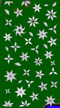 Raster illüstrasyonu. Güzel karalamalı çiçek desenli çizim. Küçük çiçekteki sevimli çiçek deseni. Güzel kumaş deseni.