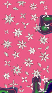 Güzel kumaş deseni. Küçük çiçekteki sevimli çiçek deseni. Güzel karalamalı çiçek desenli çizim. Raster illüstrasyonu.