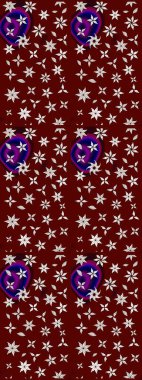 Kırmızı renkte çiçekler. Raster illüstrasyonu. Çiçek süslemeli çizim deseni.