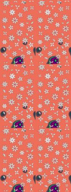 Raster Yumuşak kumaş deseni. Klasik taslak çizimi. Çiçeksel turuncu çizim kalıbı. Raster çiçek izi..