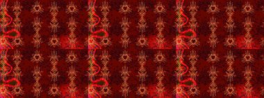 Raster illüstrasyonu. Noel ve yeni yıl moda baskıları için tatil tasarımı. Kar tanelerinin soyut arkaplanı olan şirin bir Noel arkaplanı. Kırmızı, kahverengi ve siyah kar taneleri. Renkler.