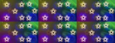 Raster resim. Snowflakes desen. Raster kar taneleri arka plan. Kar tanesi renkli desen. Renk arka plan üzerinde izole soyut kar taneleri ile düz tasarım.