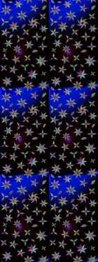 Siyah renkli çiçekler. El çizimi çiçekli soyut çizim kalıbı. Raster illüstrasyonu.