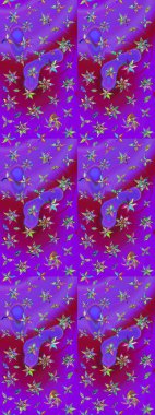 Küçük çiçekteki sevimli çiçek deseni. Raster deseni. Soyut çiçek çizim kalıbı arka planı. Mor renklerde. Raster illüstrasyonu.