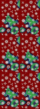 Kabile sanatı boho baskısı, klasik çiçek arkaplanı. Arkaplan dokusu, duvar kağıdı, kırmızı renkli çiçek teması. Soyut etnik raster çizim kalıbı.