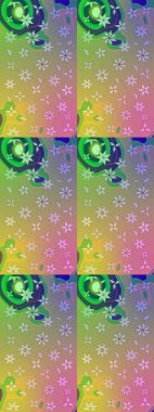 Raster deseni. Botanik çizim kalıbı. Organik elementler. Suluboya etkisi.