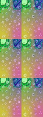 Raster illüstrasyonu. Suluboya çiçekli çiçek deseni. Tarafsız ve yeşil renklerde güzel tekstil..