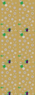 Tekrar eden çiçek arkaplanı, zarif sarı ve nötr çiçek duvar kağıdı. Sarı ve nötr renkler üzerine çiçek desenli çizimler, el yapımı papatyalar, papatyalar..