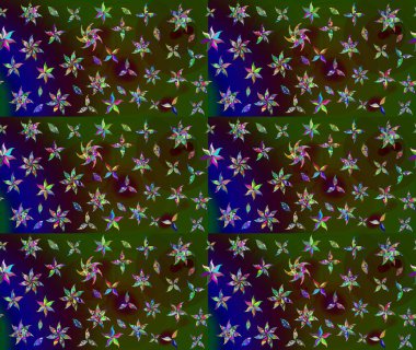 Hediye ambalaj kağıdı, tebrik kartları, posterler ve pankart tasarımı. Raster düz çiçek çizim deseni. Kahverengi renkte çiçekler.