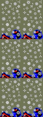 Çiçek kompozisyonu. Doğa. - Yeşil çiçekler. Çiçek kolajı. Raster deseni. Çiçek arkaplan. Küçük çiçekte güzel desen var..